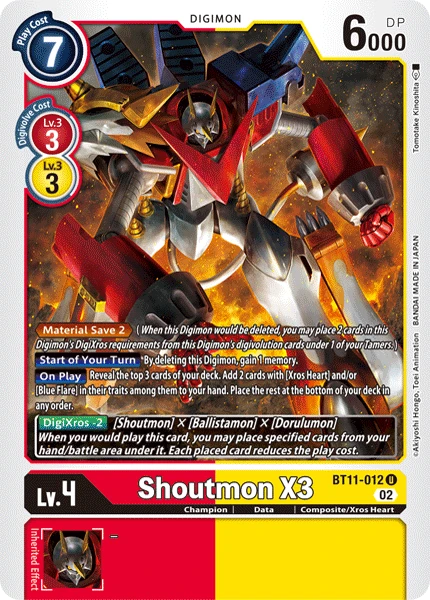 Digimon Card Game Sammelkarte BT11-012 Shoutmon X3