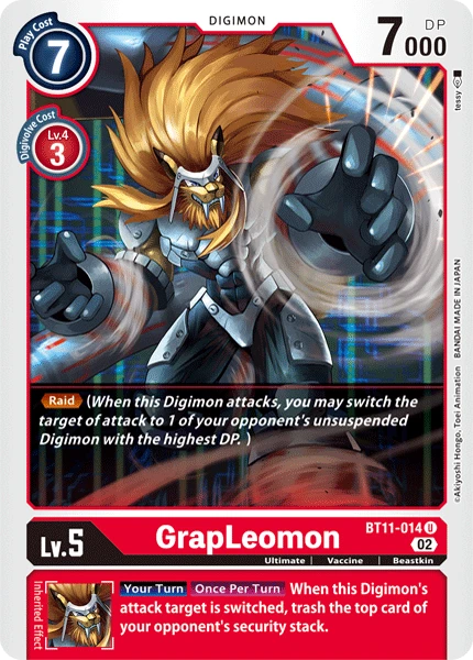 Digimon Card Game Sammelkarte BT11-014 GrapLeomon