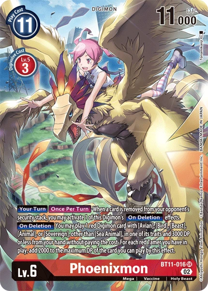 Digimon Card Game Sammelkarte BT11-016 Phoenixmon alternatives Artwork 1