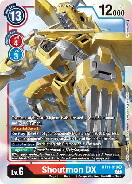 Digimon Card Game Sammelkarte BT11-018 Shoutmon DX