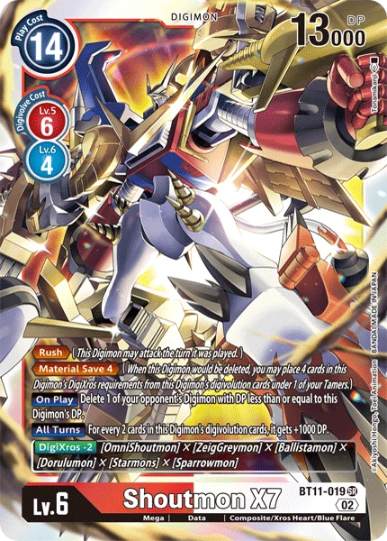 Digimon Card Game Sammelkarte BT11-019 Shoutmon X7