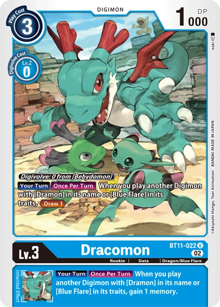 Digimon Card Game Sammelkarte BT11-022 Dracomon