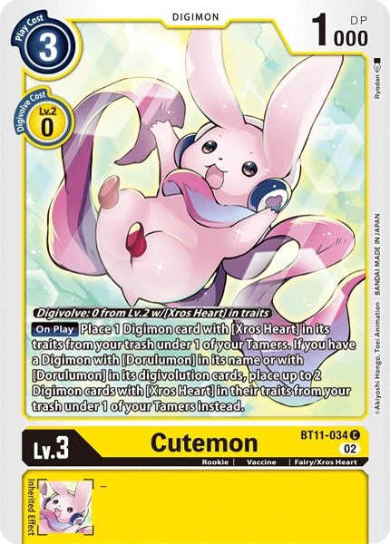 Digimon Card Game Sammelkarte BT11-034 Cutemon