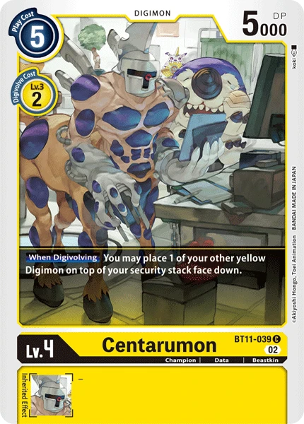 Digimon Card Game Sammelkarte BT11-039 Centarumon