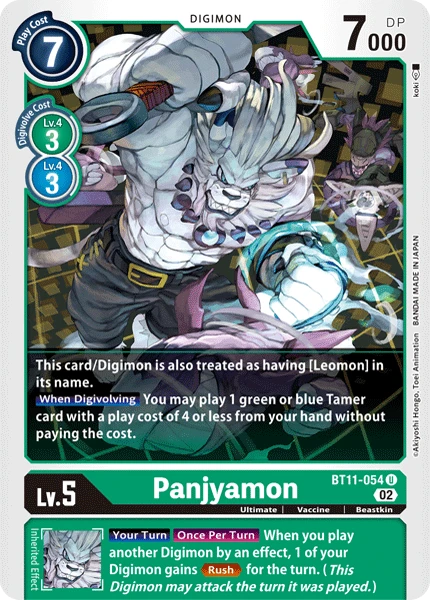 Digimon Card Game Sammelkarte BT11-054 Panjyamon
