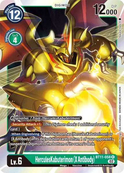 Digimon Card Game Sammelkarte BT11-058 HerculesKabuterimon (X Antibody)