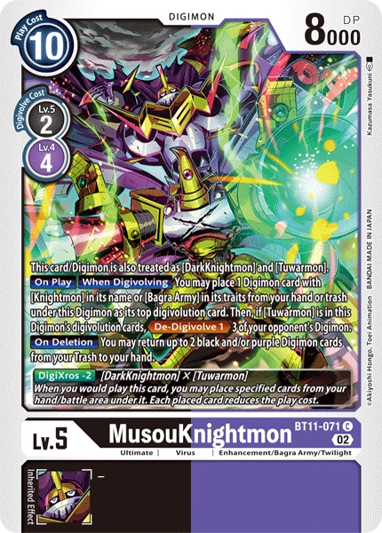 Digimon Card Game Sammelkarte BT11-071 MusouKnightmon