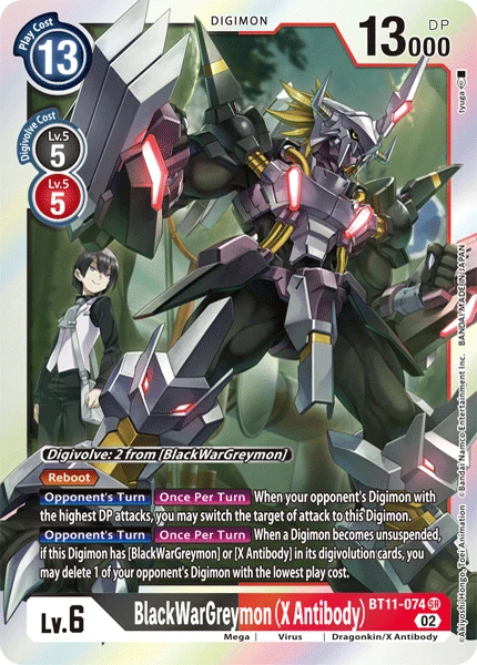 Digimon Card Game Sammelkarte BT11-074 BlackWarGreymon (X Antibody)