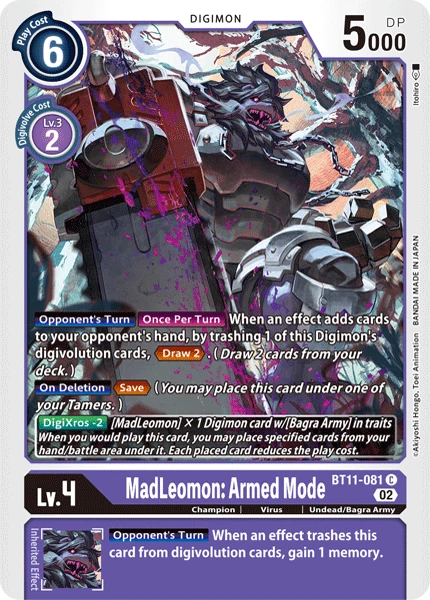 Digimon Card Game Sammelkarte BT11-081 MadLeomon: Armed Mode