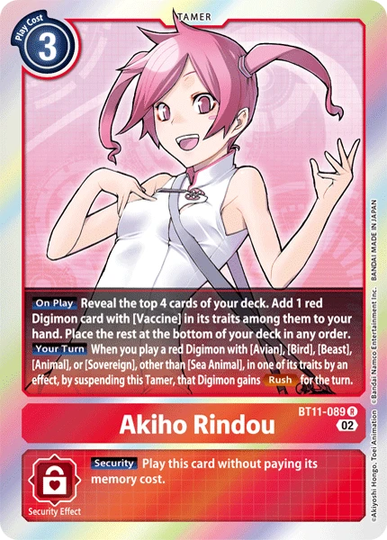 Digimon Card Game Sammelkarte BT11-089 Akiho Rindou