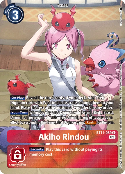 Digimon Card Game Sammelkarte BT11-089 Akiho Rindou alternatives Artwork 1