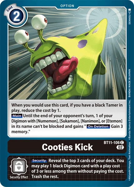 Digimon Card Game Sammelkarte BT11-106 Cooties Kick