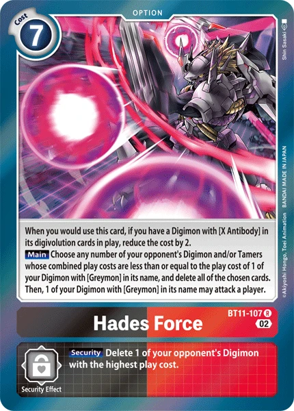Digimon Card Game Sammelkarte BT11-107 Hades Force