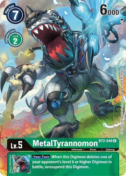 Digimon Card Game Sammelkarte BT2-046 MetalTyrannomon alternatives Artwork 1