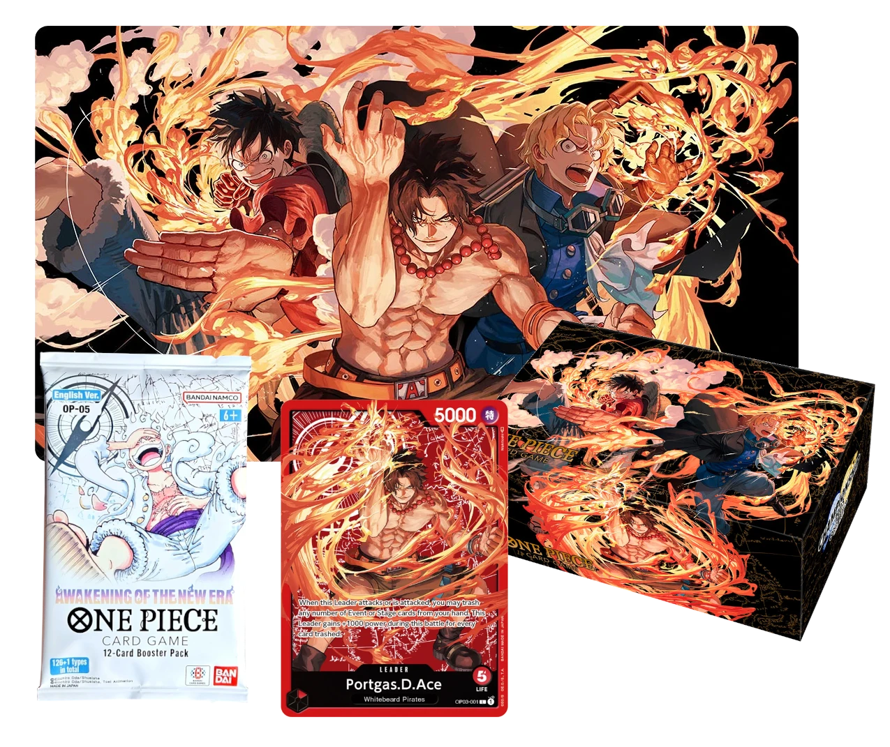 One Piece Card Game Special Goods Set Ace/Sabo/Luffy Storage Box