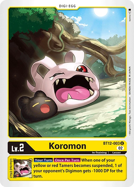 Digimon Card Game Sammelkarte BT12-003 Koromon