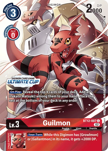 Digimon Card Game Sammelkarte BT12-007 Guilmon alternatives Artwork 1