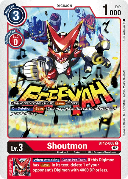 Digimon Card Game Sammelkarte BT12-008 Shoutmon