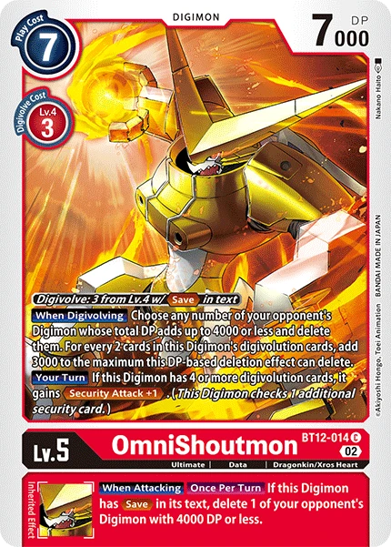 Digimon Card Game Sammelkarte BT12-014 OmniShoutmon