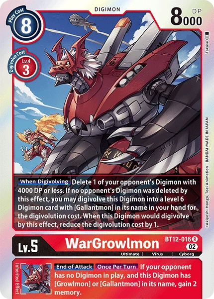 Digimon Card Game Sammelkarte BT12-016 WarGrowlmon