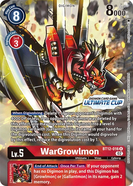 Digimon Card Game Sammelkarte BT12-016 WarGrowlmon alternatives Artwork 1