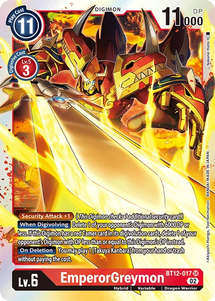 Digimon Card Game Sammelkarte BT12-017 EmperorGreymon