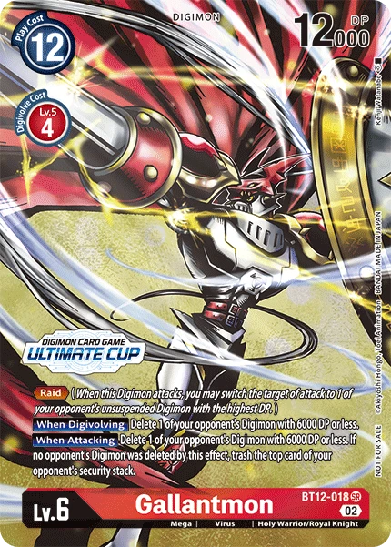Digimon Card Game Sammelkarte BT12-018 Gallantmon alternatives Artwork 2