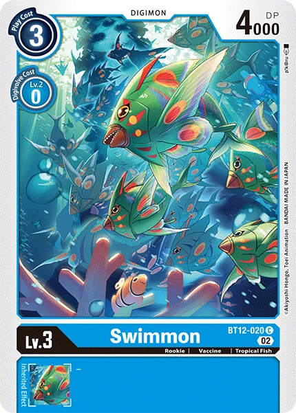 Digimon Card Game Sammelkarte BT12-020 Swimmon