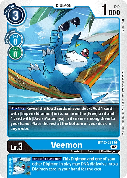 Digimon Card Game Sammelkarte BT12-021 Veemon