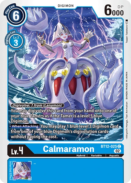 Digimon Card Game Sammelkarte BT12-025 Calmaramon