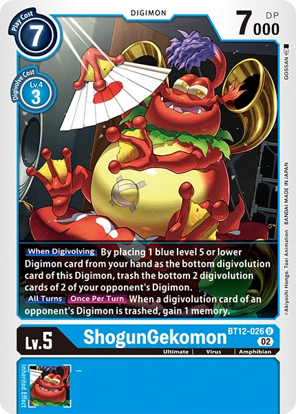 Digimon Card Game Sammelkarte BT12-026 ShogunGekomon