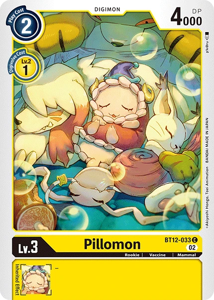 Digimon Card Game Sammelkarte BT12-033 Pillomon