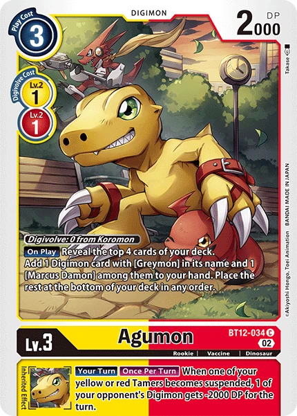 Digimon Card Game Sammelkarte BT12-034 Agumon