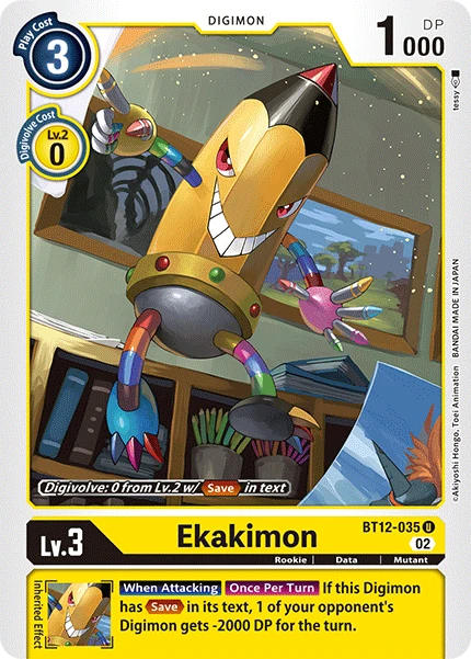 Digimon Card Game Sammelkarte BT12-035 Ekakimon