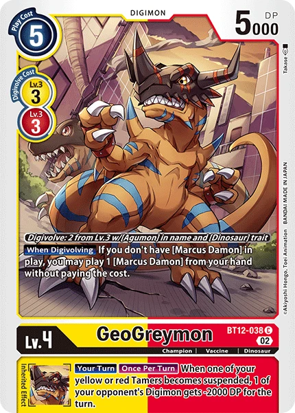 Digimon Card Game Sammelkarte BT12-038 GeoGreymon