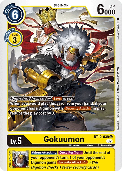 Digimon Card Game Sammelkarte BT12-039 Gokuumon