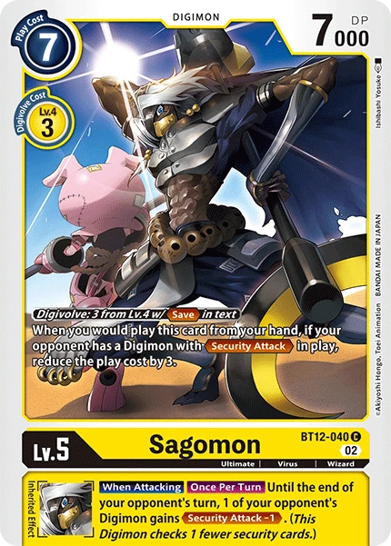 Digimon Card Game Sammelkarte BT12-040 Sagomon