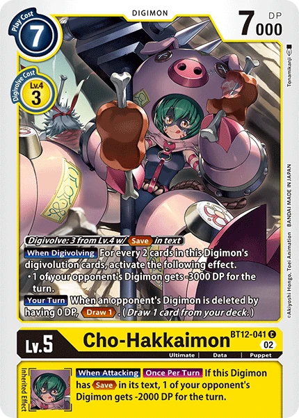 Digimon Card Game Sammelkarte BT12-041 Cho-Hakkaimon