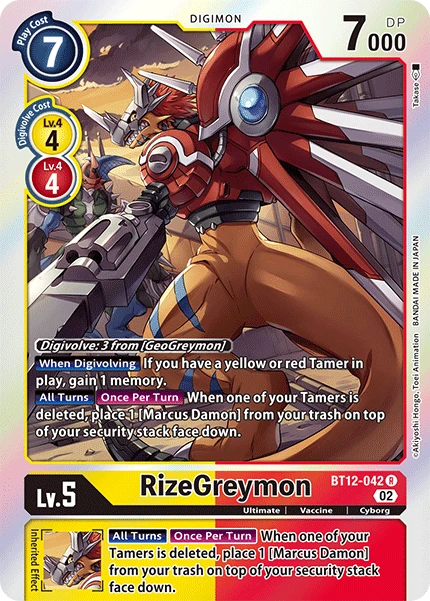 Digimon Card Game Sammelkarte BT12-042 RizeGreymon