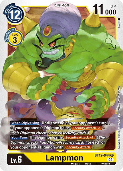 Digimon Card Game Sammelkarte BT12-044 Lampmon