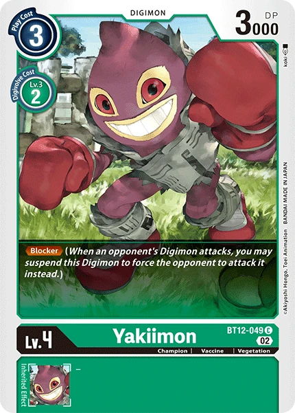 Digimon Card Game Sammelkarte BT12-049 Yakiimon