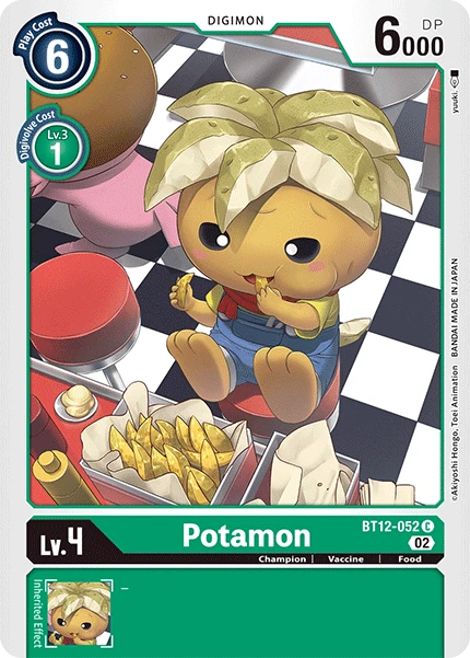 Digimon Card Game Sammelkarte BT12-052 Potamon