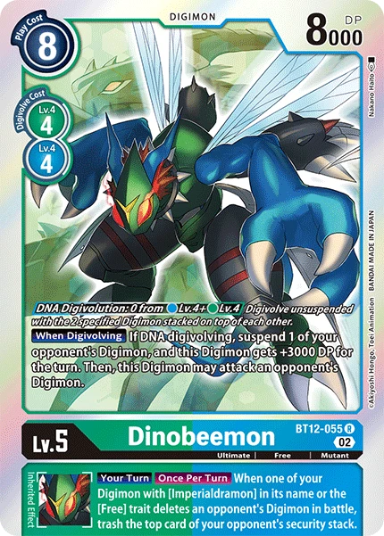 Digimon Card Game Sammelkarte BT12-055 Dinobeemon