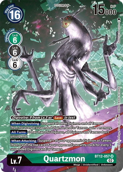 Digimon Card Game Sammelkarte BT12-057 Quartzmon alternatives Artwork 1