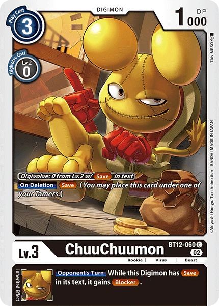 Digimon Card Game Sammelkarte BT12-060 ChuuChuumon