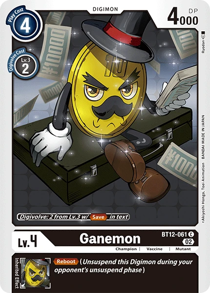 Digimon Card Game Sammelkarte BT12-061 Ganemon