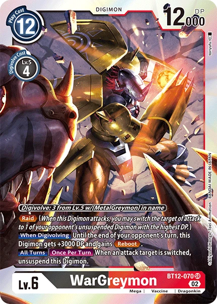Digimon Card Game Sammelkarte BT12-070 WarGreymon