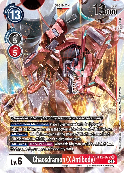 Digimon Card Game Sammelkarte BT12-072 Chaosdramon (X Antibody)