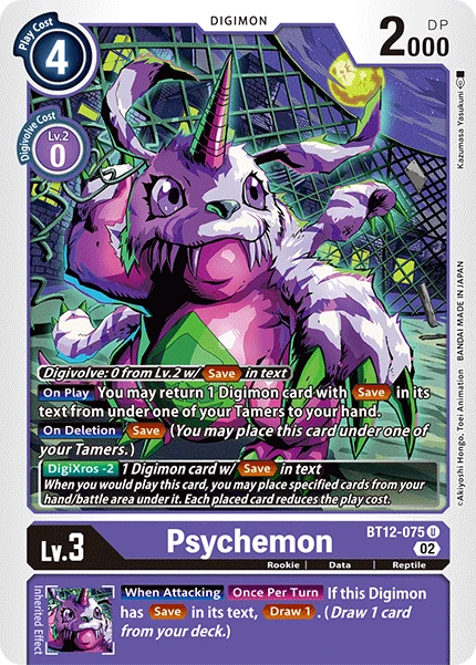 Digimon Card Game Sammelkarte BT12-075 Psychemon