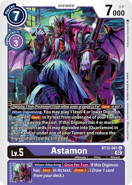 Digimon Card Game Sammelkarte BT12-081 Astamon